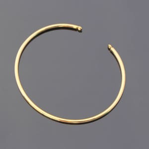 Gold Round Plain Half  Bangle Bracelet, Cuff bangle Bracelet with loops, 1 pc, U23268