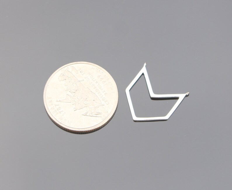 Triangle Charms Sterling Silver Chevron V shaped link connector pendants triangle Bead 1 pc connectors SC83644