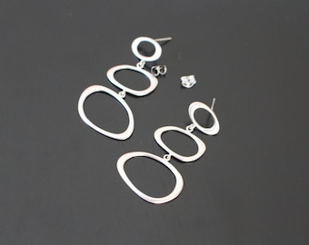 Jewelry findings, Matte Silver Tarnish resistant Round Teardrop, Plain ring earring findings, S14832