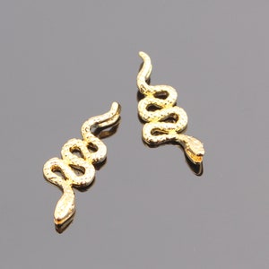 Shiny Gold Snake Charm, Pendant, charm, 2 pc, J81304