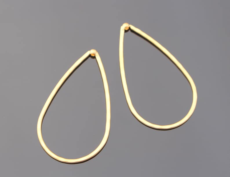 Jewelry findings Matte Gold Tarnish resistant Teardrop Hoop Etsy