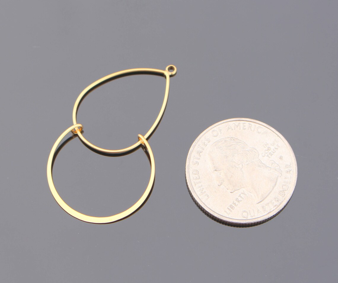 Jewelry Findings Matte Gold Tarnish Resistant Teardrop Plain Etsy