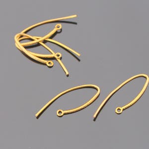 Gold Plated Ear Wire Hooks fishhooks Earring Findings, 2 pc/ 1 pairs, BB21375