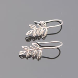 Wholesale Silver Sterling Silver Leaf  flower earrings Post Findings, setting, connector, 2 pc,  S613254