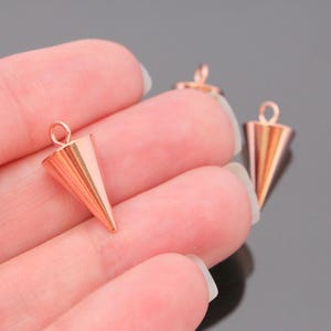 Wholesale Supplies, Rose Gold Medium Circular Cone Shape Connector, Earring Findings, setting, connector, pendants 2 pc, S219187