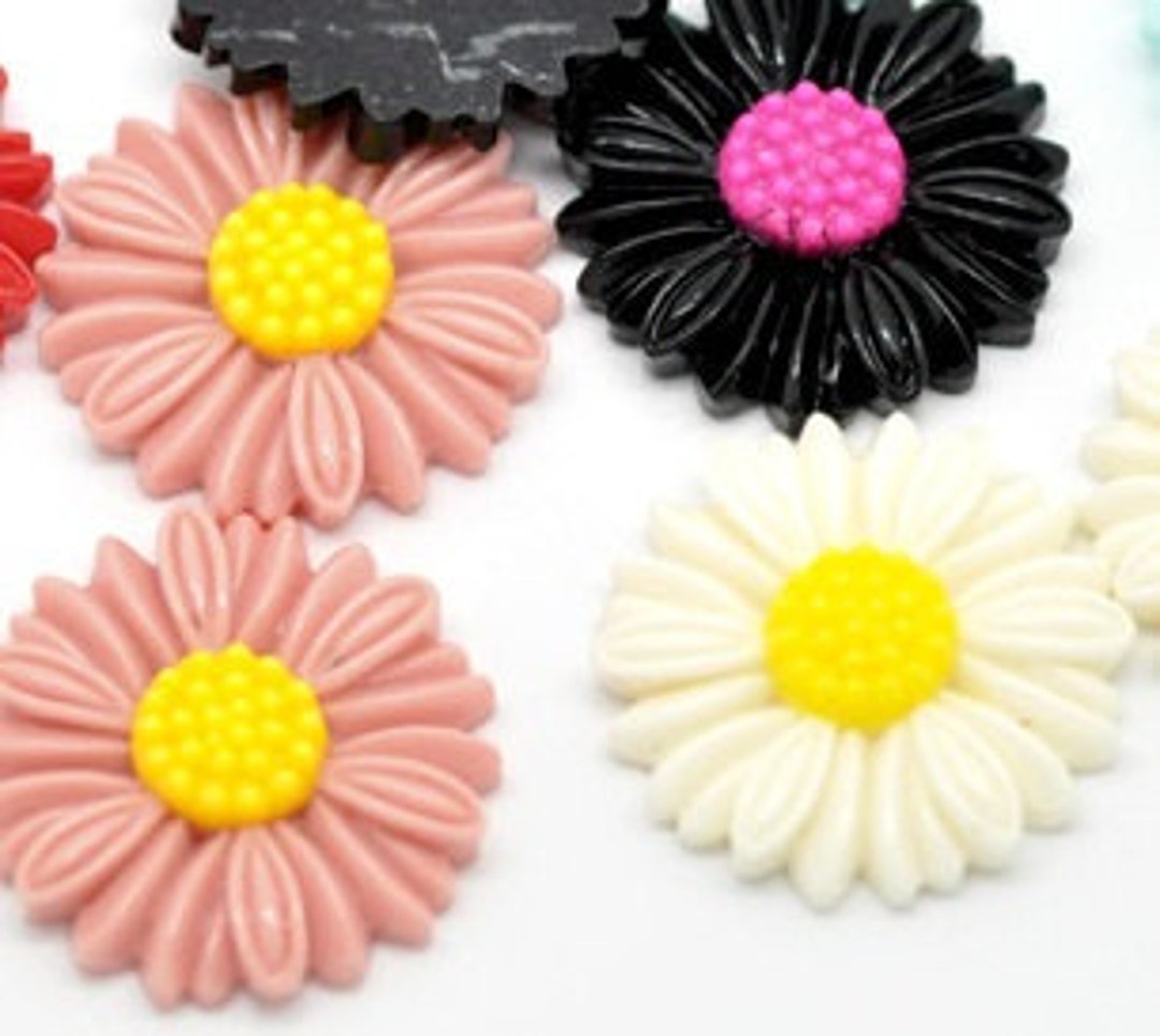 Mixed Resin Flower Embellishments Jewelry Making Findings - Etsy