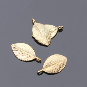 Shiny Gold Medium Leaf Tree Pendant, Leaf Connector, Earrings and Necklace Making Findings, 2 pc, S313734SH