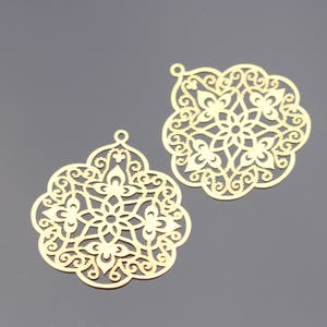 Matte Gold Multiple Circle Oriental Connector, Pendants, Charms, Earring Findings, 2 pc, S5217