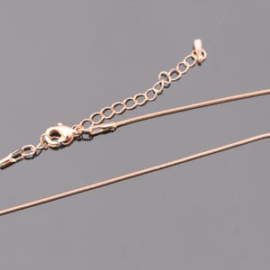 Finished Rose Gold Snake Brass Chain with extender, Necklace Findings, Adjustable length, 1 pc, J915864