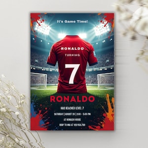 Soccer Birthday Invitation: Jersey Ticket, Editable Template (Digital Download)