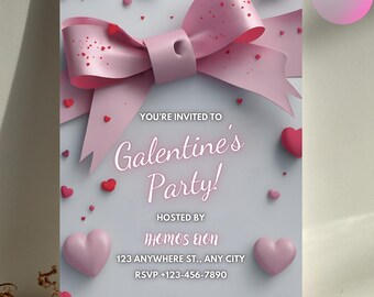 Invitación a la noche de chicas de Galentine Invitación a la cena de San Valentín con amigos Evite del Día de Galentine