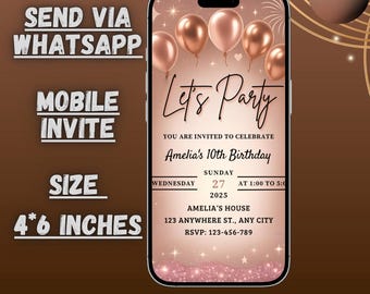 Birthday Invitation: Customizable Ecard, Mobile Invite (Digital)