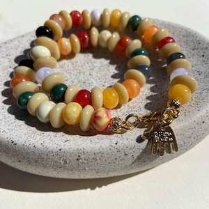 Colorful Glass Beaded Necklace, Rainbow Necklace, Choker Necklace, Handmade Necklace, Unique Jewelry, Summer Necklace, Gift for Her