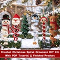 Crochet Christmas Spiral Wind Chime Ornament DIY Kit With PDF Tutorial,Christmas Finished Handmade Ornament,Halloween Crochet Spiral Decor