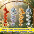 Cute Dragon Crochet Spiral Ornament DIY Kit&Pattern,Car Charm,Finished Amigurumi Hanging Pendant,Handmade Gift for Crochet Lovers,Xmas Gift product logo