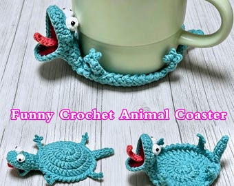 Handmade Animal Crochet Coasters,Crochet Squirrel/Lizard Mug Rug,Amigurumi Cup Holder,Cute Handmade Drink Mat,Office Desk Decor,Fox Coasters