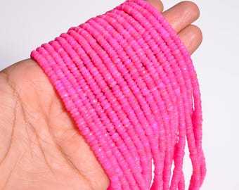 Hot Pink Glass Rocailles | 16 Zoll glänzender Heishi Strang