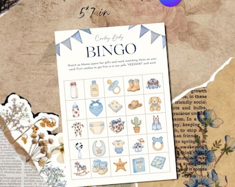 Cowboy Baby Shower Bingo Game – Printable Wild West Cards