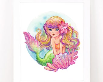 Mermaid art,instant download,sublimation, printable art print,fantasy art,digital art,fantasy art,nursery art,kids room,wall art,colorful