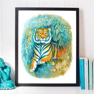 Tiger Wall Decor, Digital Download Art Print, Contemporary Animal Wall Art,Endangered Wildlife Art,Tiger Lover Art,Tiger King