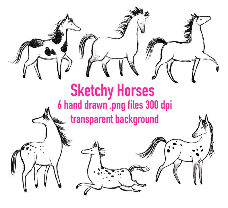 Horse Cliparthorse Sketchgreeting Card Horses Ink Drawing Clipart