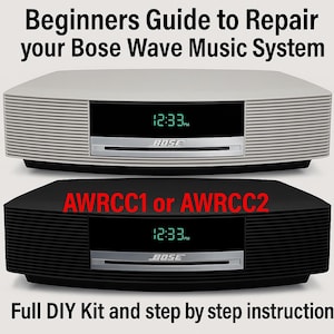 Bose Wave Music System AWRCC1 & AWRCC2 self-repair DIY guide for replacing capacitors and restoring the broken unit. Capacitor kit included.