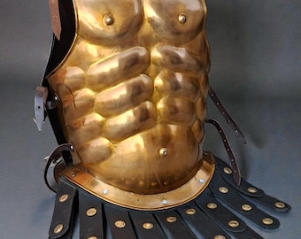 300 Spartan Warrior Muscle Chest Plate Jacket | Greek Armor Cosplay & Display