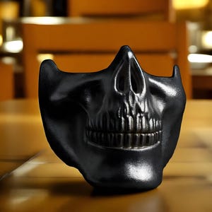 Half Face Skull Mask – Cast Aluminum Cosplay Mask with Foam Padding | Silver or Antique Gold Finish | Steampunk, LARP, Halloween,