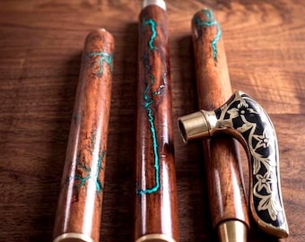 Handcrafted Wooden Walking Cane Stick, Brass Handle Vintage Style, Detachable Wooden Walking Stick, Handmade Mobility Aid, Gift for Men