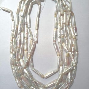 16.5&quot; 5-6X21-23 mm AA White Toothpick Pearls,Fresh Water Stick Pearl,Beautiful Pearl for Jewelry Making 1&quot; Strand Price