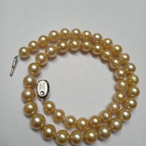 8.5-10.5mm Golden Round South Sea Pearls Necklace,Australian South Sea Pearls,Genuine Salt Water Pearls.Luxury South Sea Pearls.