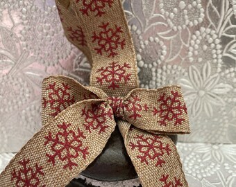 Maine Whoopie Pie Ornament, snowflake ribbon