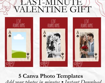 Valentine Photo Card Template, Editable Canva Love Card (Instant Download)