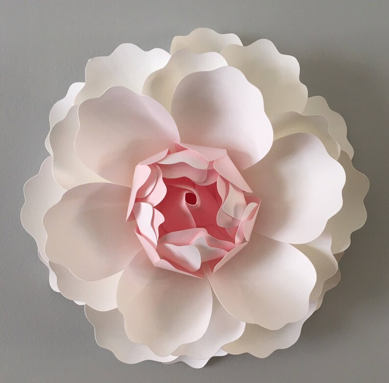 Extra Large 3d Wall Peony Flower White And Baby Pink Decor Nursery Wedding