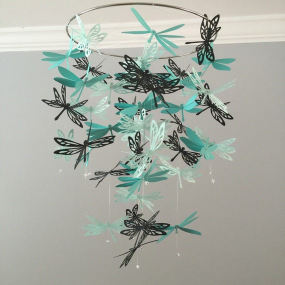 dragonfly mobile in green