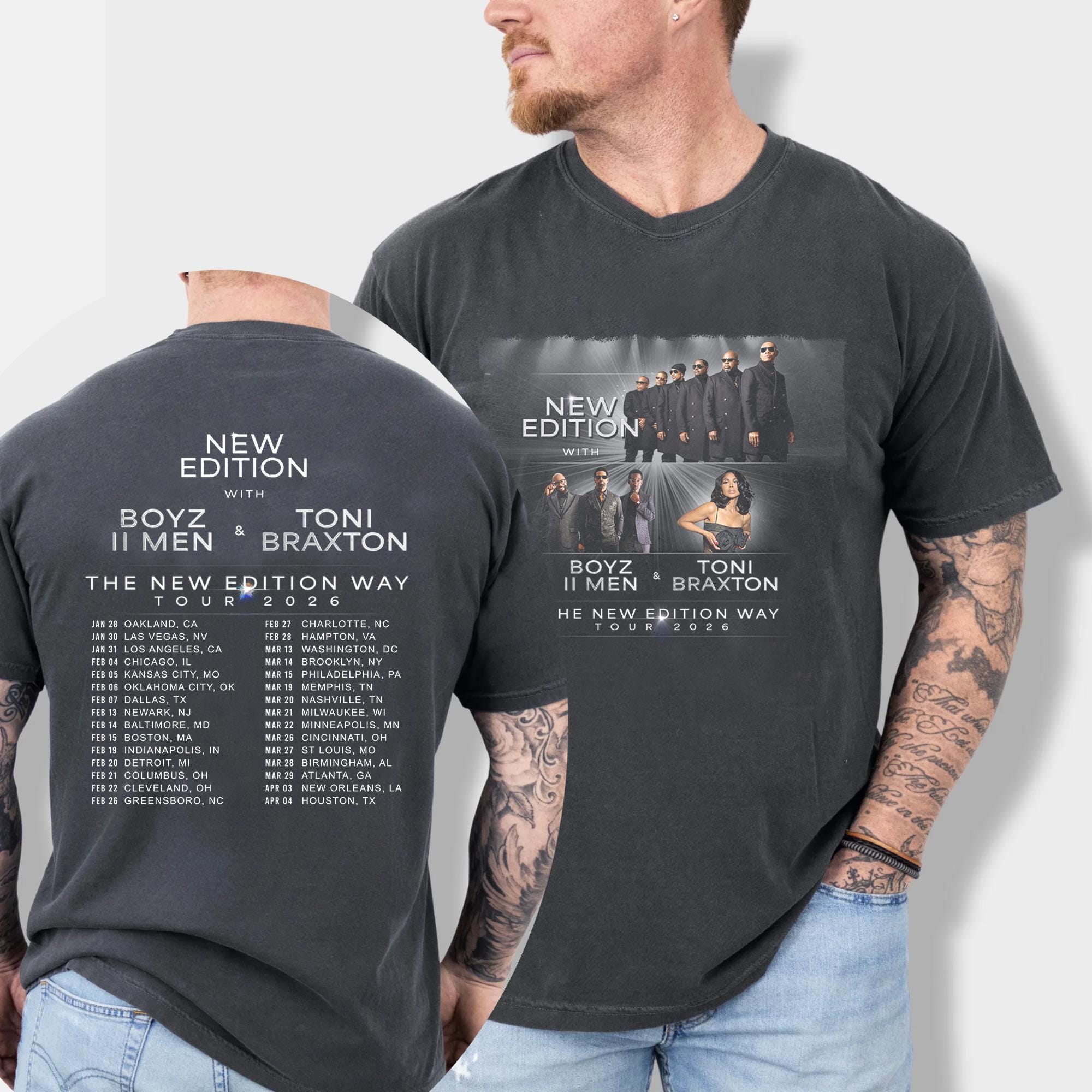 Discover New Edition World Tour 2026 T Shirt, R&B Concert Tour Tee, Vintage Band Shirt, 80s Music Fan Gift