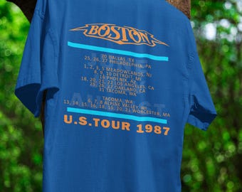 Boston U.S. Tour 1987 T Shirt, Classic Rock Band Concert Tee