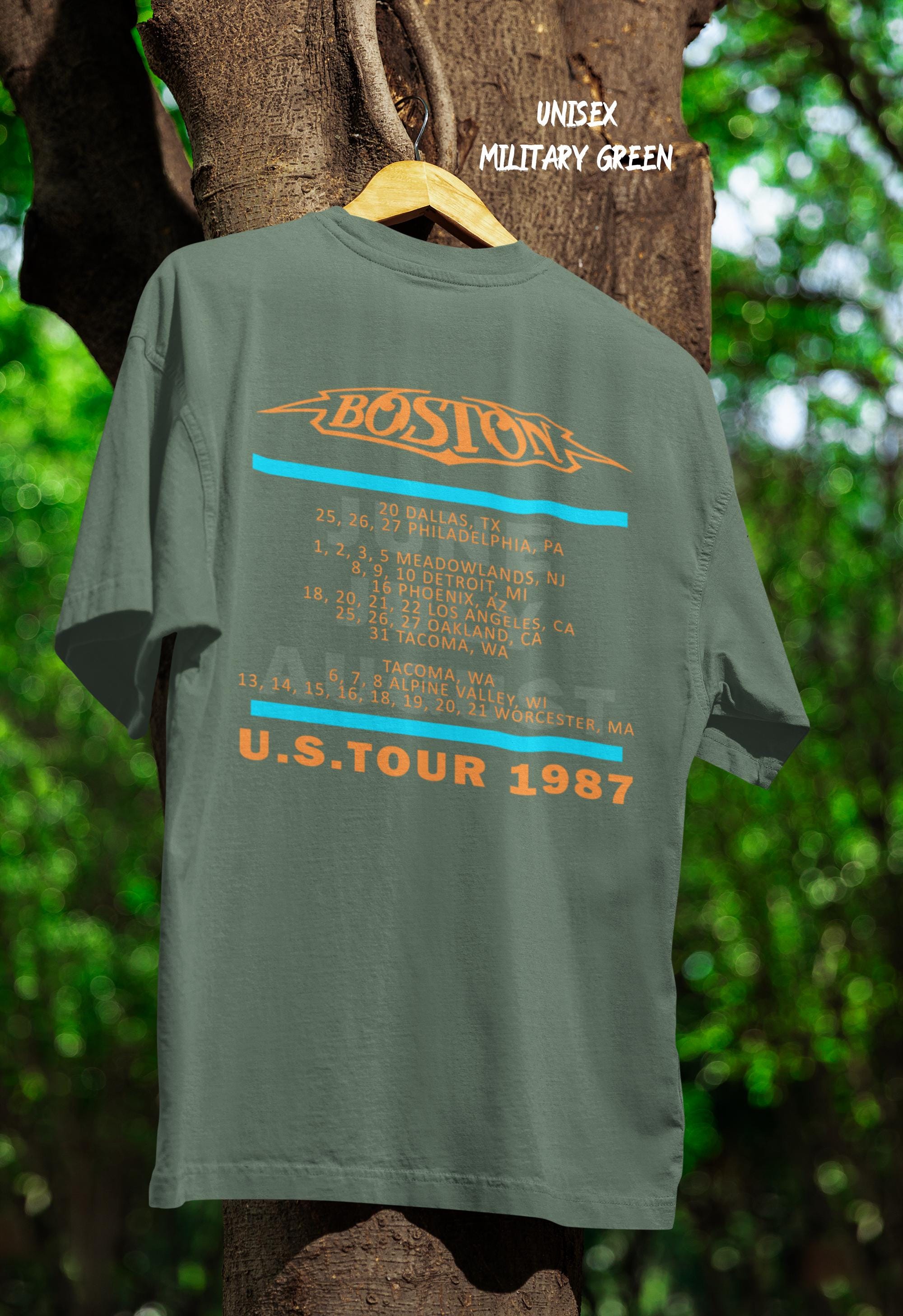 Boston U.S. Tour 1987 T Shirt, Classic Rock Band Concert Tee