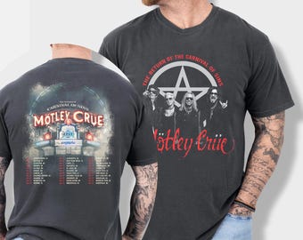 Motley Crue Girls Girls Girls Retro Black T-shirt Modeled Size L