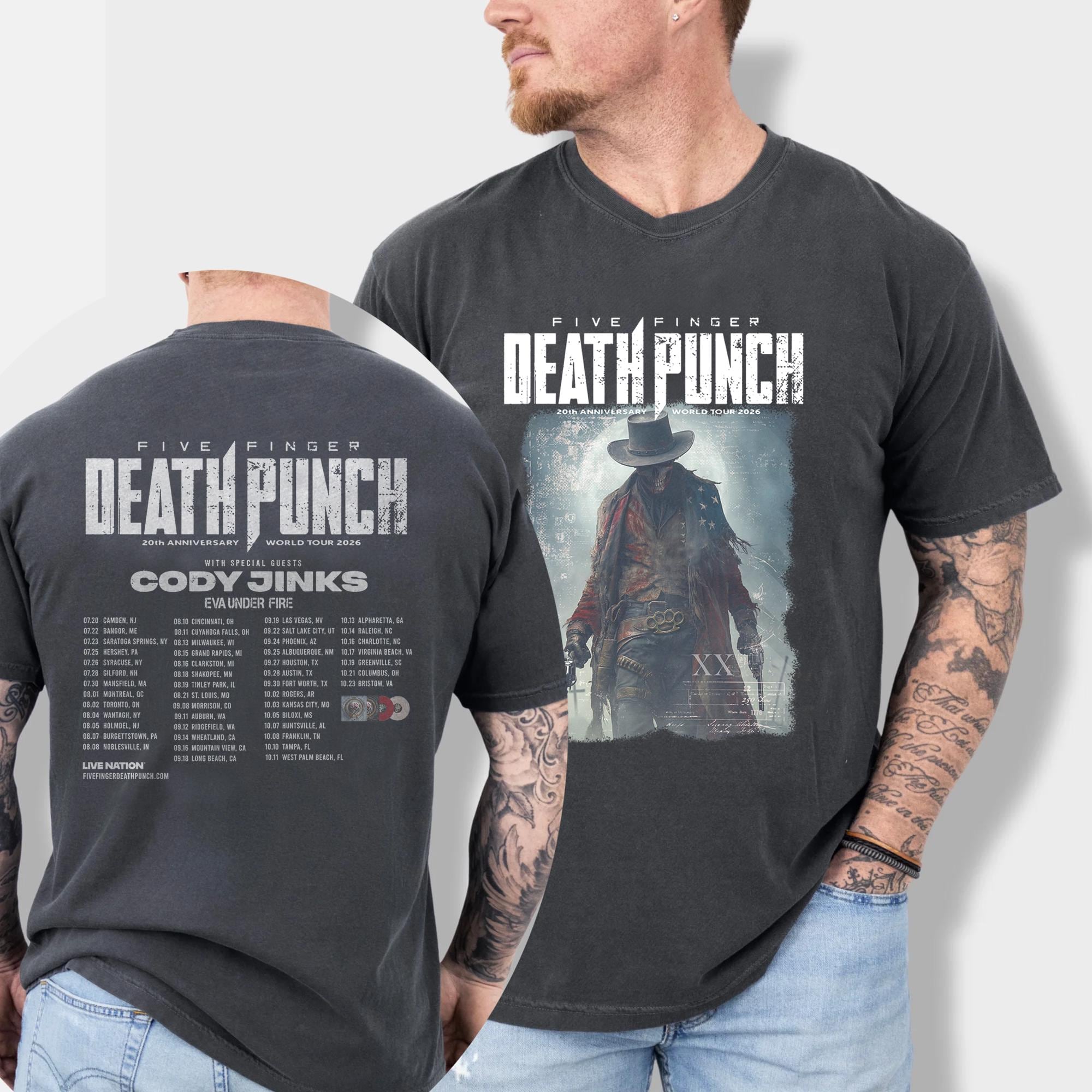 新品★未開封品★V系★R指定★The dead world★CD★音源★バンド Five Finger Death Punch World Tour 2026 T Shirt, FFDP Concert Tour