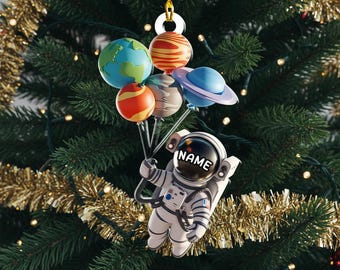 手作りガラスロケットオーナメント – 宇宙飛行士セット – 宇宙をテーマ