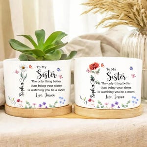 Personalized Sister Mother’s Day Planter Gift, Custom Sister Mom Gift, New Mom Gift from Sister