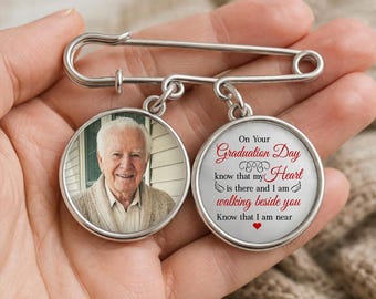 Pin de solapa personalizado con foto de graduación, recuerdo conmemorativo, dije de aluminio con impresión UV.