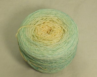 Mint and Champagne Hand Dyed Sock Yarn Gradient
