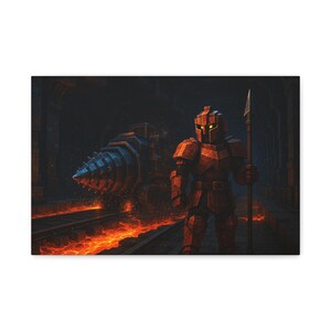 Epic Gamer Art Canvas Print, Minecraft-Inspired Stretched Artwork for Home Decor, Perfect Gift for Gamers, Kids' Room Wall Decor, [...]
