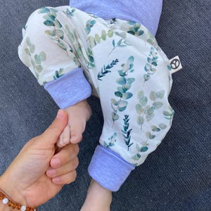 Grow-with-me Baby Bloomers | Handmade Grow-with-me Baby Pants Sizes 50-74 | 68-86 | 92-104 [Eucalyptus]