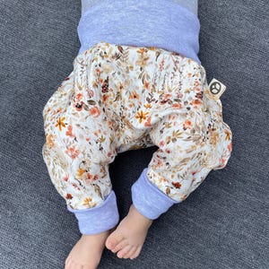 Grow-with-me Baby Bloomers | Handmade Grow-with-me Baby Pants Sizes 50-74 | 68-86 | 92-104 [Wildflowers]