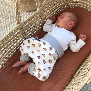 Grow-with-me Baby Bloomers | Handmade Grow-with-me Baby Pants Sizes 50-74 | 68-86 | 92-104 [Mini Rainbow Brown]