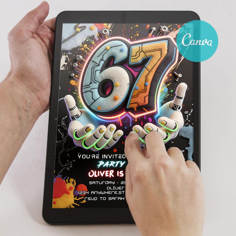 Bruh you in invite,Bruh 6-7,Graffiti 6-7,6 7 Birthday Invite,6-7 Meme Invitation,bruh birthday invite,Street art party,7th Birthday,viral meme,gen alpha birthday,Six Seven Party,Now I'm 7,Six to Seven