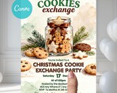 Editable Christmas Cookie Decorating Party Invitation, Christmas Party Gingerbread Invite, Holiday Cookie Exchange Party Canva Template CC58